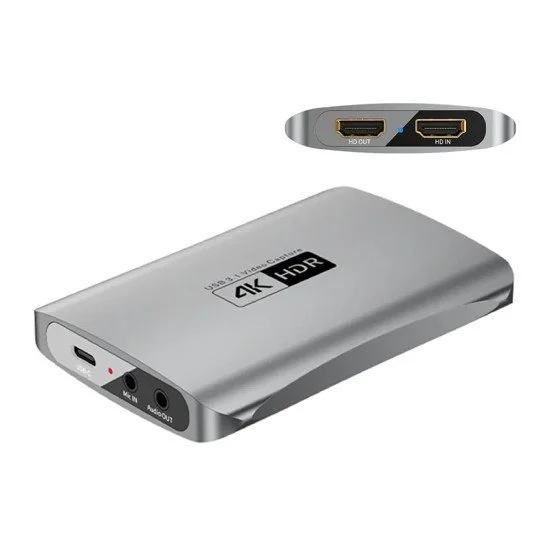 Powertech Hdmi Video Capture Cab-H166, Usb-C, 4K/60Hz, Γκρι