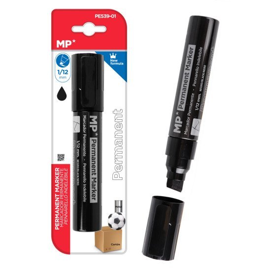 Mp Ανεξίτηλος Μαρκαδόρος Pe539-01, 1/12Mm, Μαύρος Mp Ανεξίτηλος Μαρκαδόρος Pe539-01, 1/12Mm, Μαύρος