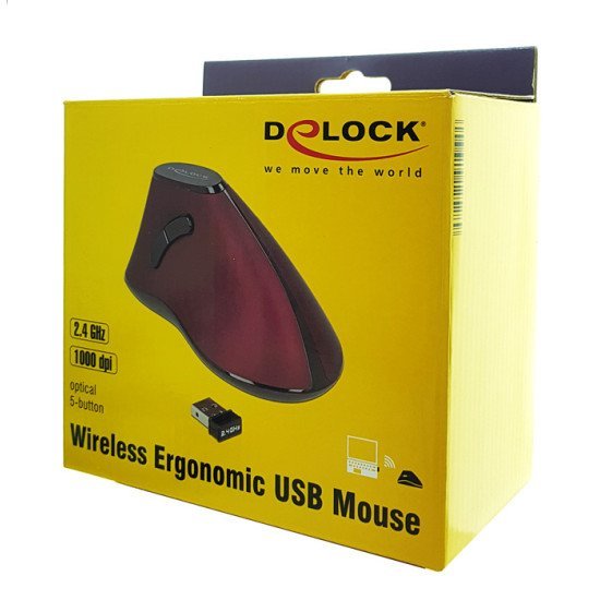 Delock Εργονομικό Vertical Mouse 12528, Οπτικό, Ασύρματο, 5 Buttons