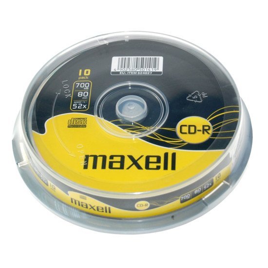 Maxell Cd-R 624027.40.Te, 700Μβ, 80Min, 52X Speed, Cake Box 10Τμχ