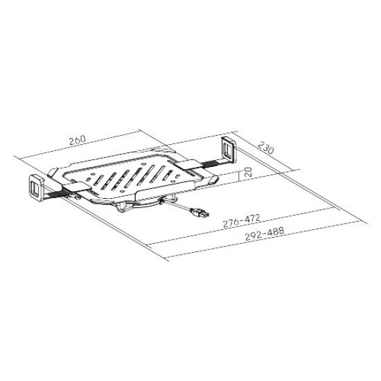 Brateck Βάση & Ψύξη Laptop Nbh-8Gl Για Βάση Vesa, Rgb, Έως 17", Μαύρη