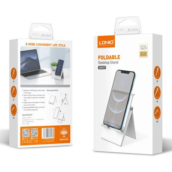 Ldnio Βάση Smartphone Mg07, Foldable, 4.7-7.2", Λευκή