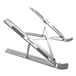 Powertech Μεταλλική Βάση Laptop Pt-1160, Έως 18", Foldable, Ασημί