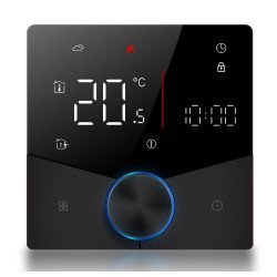 Smart Θερμοστάτης Χώρου Bht-009Gblw, Πετρελαίου, Wi-Fi, Μαύρος
