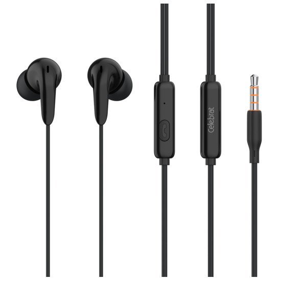 Celebrat Earphones Με Μικρόφωνο G26, 3.5Mm, 1.2M, Μαύρα Celebrat Earphones Με Μικρόφωνο G26, 3.5Mm, 1.2M, Μαύρα