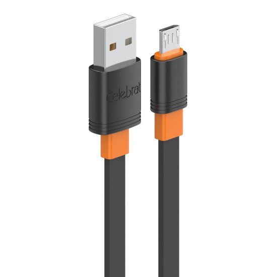 Celebrat Καλώδιο Micro Usb Σε Usb Cb-33M, Flat, 2.1A, 1M, Μαύρο Celebrat Καλώδιο Micro Usb Σε Usb Cb-33M, Flat, 2.1A, 1M, Μαύρο