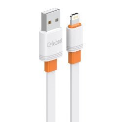 Celebrat Καλώδιο Lightning Σε Usb Cb-33L, Flat, 2.4A, 1M, Λευκό