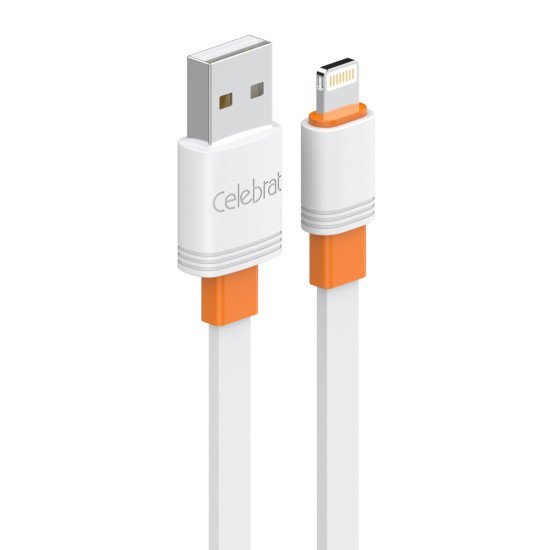 Celebrat Καλώδιο Lightning Σε Usb Cb-33L, Flat, 2.4A, 1M, Λευκό Celebrat Καλώδιο Lightning Σε Usb Cb-33L, Flat, 2.4A, 1M, Λευκό