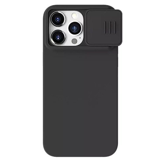 Nillkin Θήκη Camshield Silky Magnetic Silicone, Iphone 15 Pro Max, Μαύρη Nillkin Θήκη Camshield Silky Magnetic Silicone, Iphone 15 Pro Max, Μαύρη