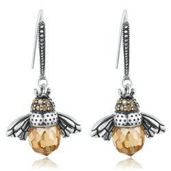 Bamoer Σκουλαρίκια Κρεμαστά Yie230-A, Κυβική Ζιρκόνια, Ασήμι 925, Ασημί