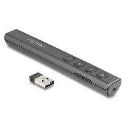 Delock Presenter 64250 Με Laser & Πλήκτρα, Επαναφορτιζόμενο, 50M, Γκρι