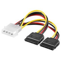 Goobay Καλώδιο Τροφοδοσίας 4 Pin Σε 2X Sata 68524, 0.13M