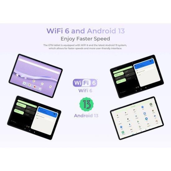 Oukitel Tablet Ot6, 10.1" Fhd+, 4/64Gb, 8000Mah, Android 13, Γκρι