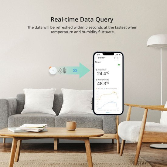 Sonoff Smart Αισθητήρας Θερμοκρασίας & Υγρασίας Snzb-02P, Zigbee