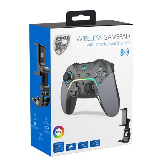 Roar Ασύρματο Gamepad Rr-0022, Switch/Pc/Ios/Android, Bluetooth, Μαύρο