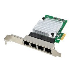 Powertech Κάρτα Επέκτασης Pcie Σε 4X Rj45 St7387, 1000Mbps