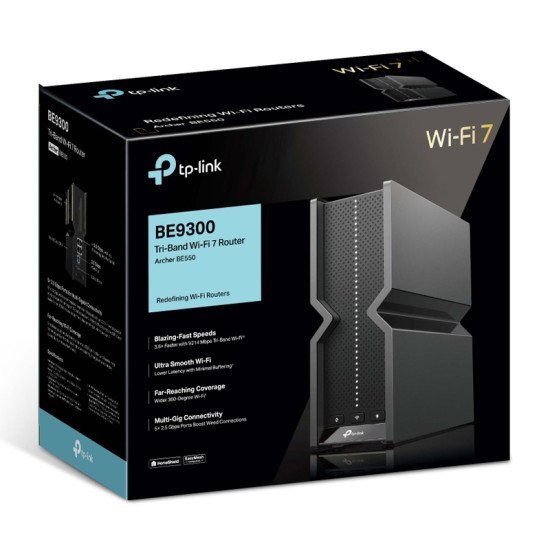 Tp-Link Router Archer Be550, Wifi 7, 9214Mbps Be9300, Tri-Band, Ver. 1.0