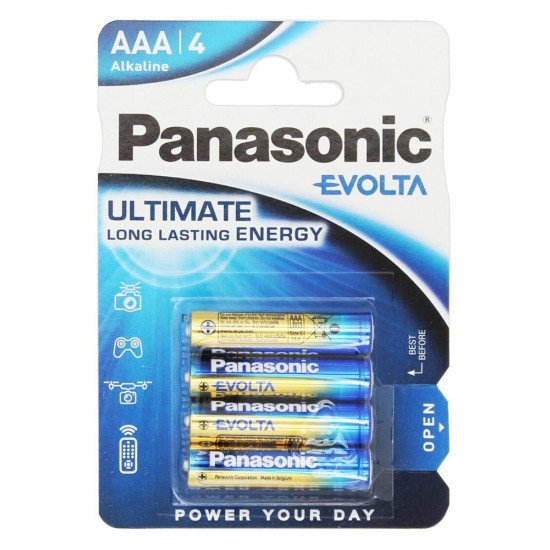 Panasonic Αλκαλικές Μπαταρίες Evolta, Aaa/Lr03, 1.5V, 4Τμχ