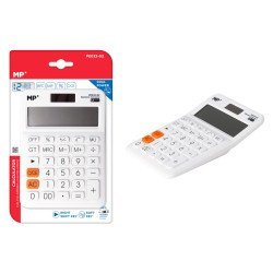 Mp Αριθμομηχανή Pe032-01, Ηλιακό & Μπαταρίες, 12 Ψηφία, Λευκή Mp Αριθμομηχανή Pe032-01, Ηλιακό & Μπαταρίες, 12 Ψηφία, Λευκή