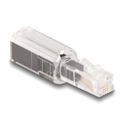 Delock Βύσμα Τηλεφώνου Rj10 88168, 360° Περιστρεφόμενο, Διάφανο-Μαύρο