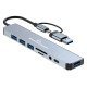 Powertech Docking Station Ptr-0151, 8 Θυρών, Usb & Usb-C Σύνδεση, Γκρι Powertech Docking Station Ptr-0151, 8 Θυρών, Usb & Usb-C Σύνδεση, Γκρι