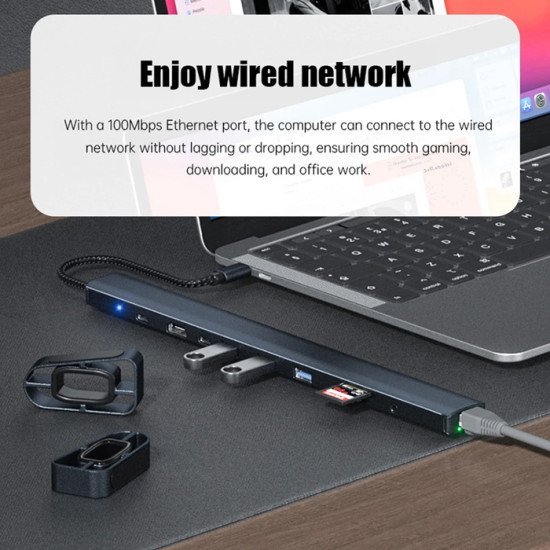 Powertech Docking Station Ptr-0152, 10 Θυρών, Βάση Laptop, Usb-C, Γκρι Powertech Docking Station Ptr-0152, 10 Θυρών, Βάση Laptop, Usb-C, Γκρι
