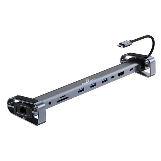 Powertech Docking Station Ptr-0152, 10 Θυρών, Βάση Laptop, Usb-C, Γκρι Powertech Docking Station Ptr-0152, 10 Θυρών, Βάση Laptop, Usb-C, Γκρι