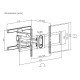 Brateck Επιτοίχια Βάση Lpa81-486 Για Τηλεόραση 43-100" Full Motion, 60Kg