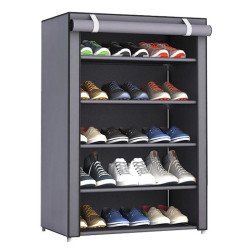 Home Use Υφασμάτινη Παπουτσοθήκη Huh-0180 Με 5 Ράφια, 60X30X90Cm, Γκρι