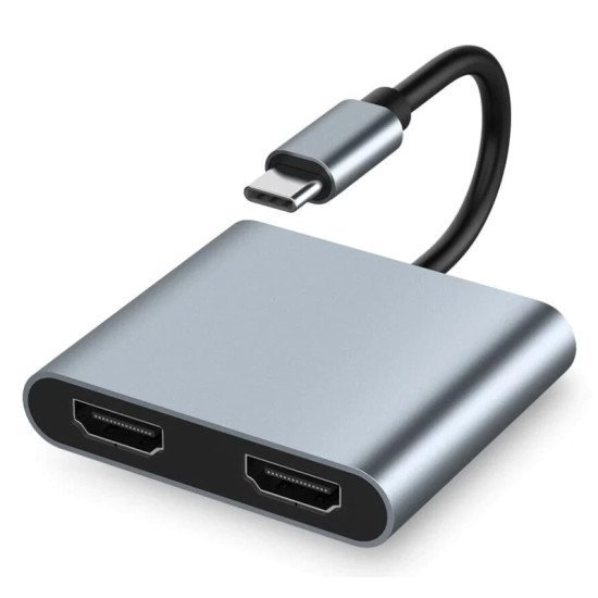 Powertech Docking Station Pth-113, 4 Θυρών, Usb-C, 4K, 100W, Γκρι Powertech Docking Station Pth-113, 4 Θυρών, Usb-C, 4K, 100W, Γκρι