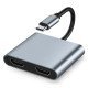 Powertech Docking Station Pth-113, 4 Θυρών, Usb-C, 4K, 100W, Γκρι Powertech Docking Station Pth-113, 4 Θυρών, Usb-C, 4K, 100W, Γκρι