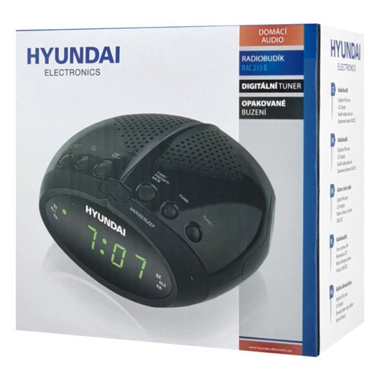 Hyundai Επιτραπέζιο Ρολόι & Ραδιόφωνο Rac213B Με Ξυπνητήρι, Μαύρο Hyundai Επιτραπέζιο Ρολόι & Ραδιόφωνο Rac213B Με Ξυπνητήρι, Μαύρο