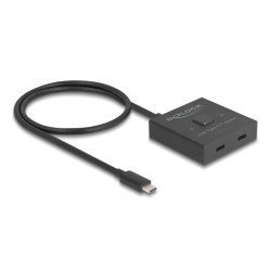 Delock Usb-C Switch 18911, 2 Σε 1 Bidirectional, 10Gbps, 8K, 100W, Μαύρο