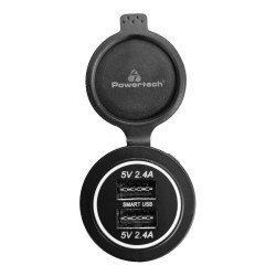 Powertech Πρίζα Usb Για Σκάφη & Οχήματα Ptl-003, 2X Usb, 24W, Ip65
