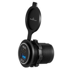 Powertech Πρίζα Usb Για Σκάφη & Οχήματα Ptl-004, Usb & Usb-C, 36W, Ip65