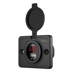 Powertech Πρίζα Usb Για Σκάφη & Οχήματα Ptl-006 Με Οθόνη, 12W, Ip65
