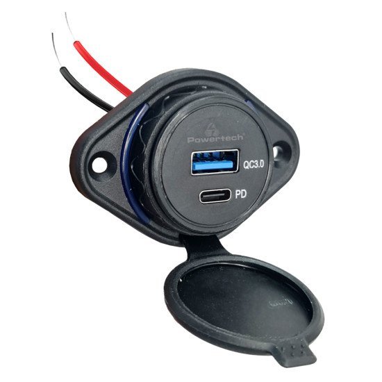 Powertech Πρίζα Usb Για Σκάφη & Οχήματα Ptl-007, Usb & Usb-C, 36W, Ip65 Powertech Πρίζα Usb Για Σκάφη & Οχήματα Ptl-007, Usb & Usb-C, 36W, Ip65