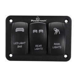 Powertech Πάνελ Σκαφών Ptl-018 Με 3X Διακόπτες Φώτων, Ip65
