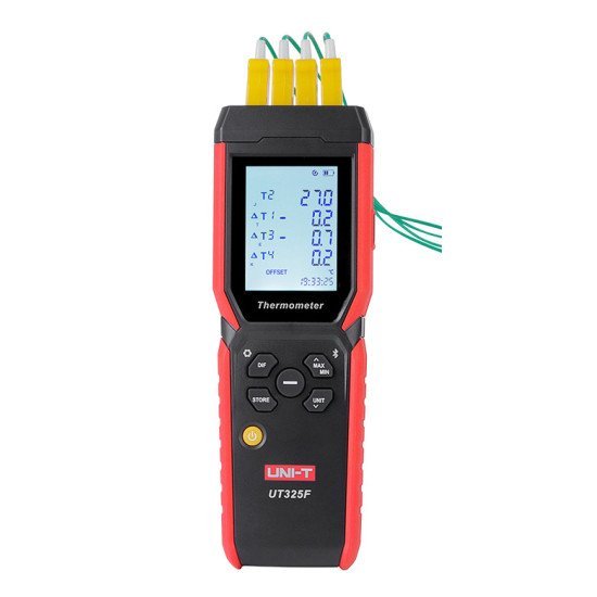 Uni-T Ψηφιακό Θερμόμετρο Ut325F, 4 Καναλιών Θερμοστοιχείων, Bluetooth Uni-T Ψηφιακό Θερμόμετρο Ut325F, 4 Καναλιών Θερμοστοιχείων, Bluetooth