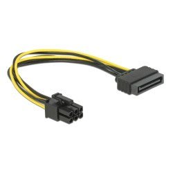 Delock Καλώδιο Τροφοδοσίας Sata 15-Pin Σε 6-Pin Pci Express 82924, 20Cm