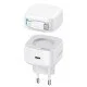 Usams Φορτιστής Τοίχου Us-Cc202 Με Καλώδιο Usb-C, Usb-C, 35W Gan, Λευκός