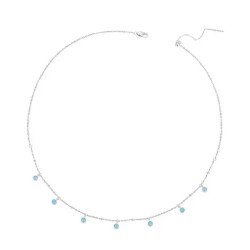 Bamoer Κολιέ Bsn388, Ασήμι 925, Ασημί/Τιρκουάζ