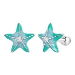 Bamoer Σκουλαρίκια Καρφωτά Sce1747 Σε Σχήμα Κοχύλι, Ασήμι 925, Βεραμάν