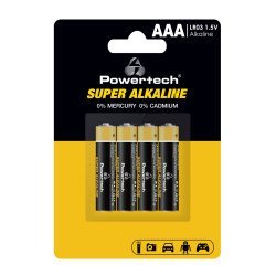 Powertech Αλκαλικές Μπαταρίες Super Alkaline Pt-1213, Aaa, 1.5V, 4Τμχ Powertech Αλκαλικές Μπαταρίες Super Alkaline Pt-1213, Aaa, 1.5V, 4Τμχ