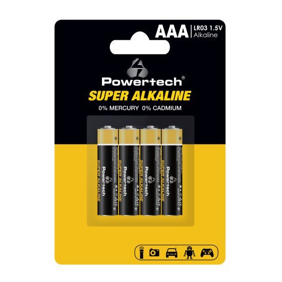 Powertech Αλκαλικές Μπαταρίες Super Alkaline Pt-1213, Aaa, 1.5V, 4Τμχ Powertech Αλκαλικές Μπαταρίες Super Alkaline Pt-1213, Aaa, 1.5V, 4Τμχ
