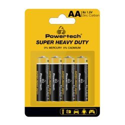 Powertech Μπαταρίες Zinc Carbon Super Heavy Duty Pt-1219, Aa, 1.5V, 4Τμχ Powertech Μπαταρίες Zinc Carbon Super Heavy Duty Pt-1219, Aa, 1.5V, 4Τμχ