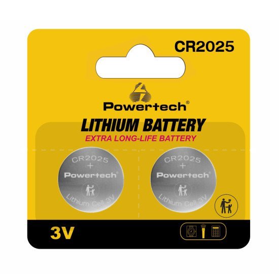 Powertech Μπαταρίες Λιθίου Pt-1212, Cr2025, 3V, 2Τμχ Powertech Μπαταρίες Λιθίου Pt-1212, Cr2025, 3V, 2Τμχ