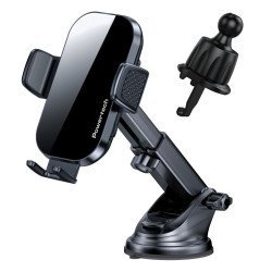 Powertech Ασύρματος Φορτιστής & Βάση Αυτοκινήτου Pt-1271, 15W, Μαύρος