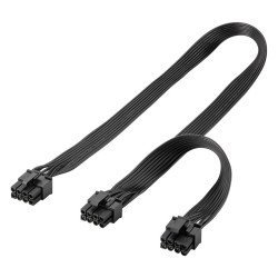 Goobay Καλώδιο 8 Pin Σε 2X 6+2 Pin Pcie 59714, 23Cm, Μαύρο