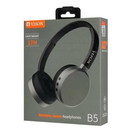 Yison Headphones B5, Ασύρματα & Ενσύρματα, 40Mm, 300Mah, Μαύρα